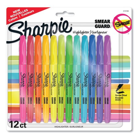 SHARPIE Pocket Style Highlighters, Assorted Ink Colors, Chisel Tip, Assorted Barrel Colors, 12PK 2157490